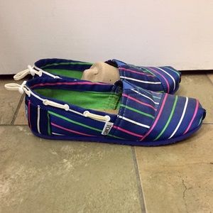 TOMS Navy Blue w/Colored Stripes